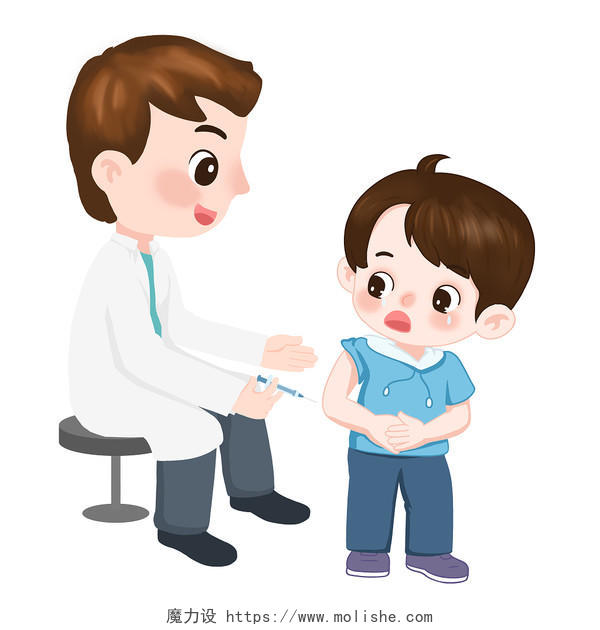卡通可爱儿童打疫苗插画素材疫苗接种日医疗